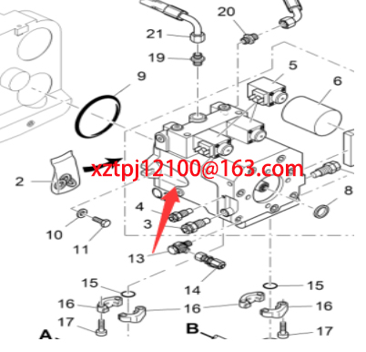 攤鋪機行走泵Q1零件號9628171000