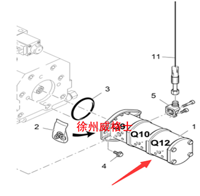 福格le攤鋪機Q9/Q10/Q12三聯齒輪泵，9628251000