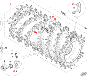 銑刨機進口銑刨鼓總成2477288